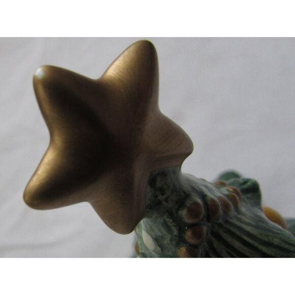 Fitz and Floyd Wee Christmas Tree ceramic with red candle candle holder smiley - Picture 3 of 10